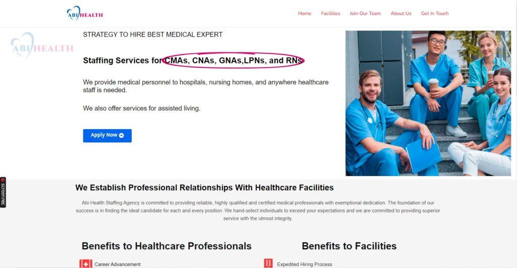 Abi health care agency Homepage